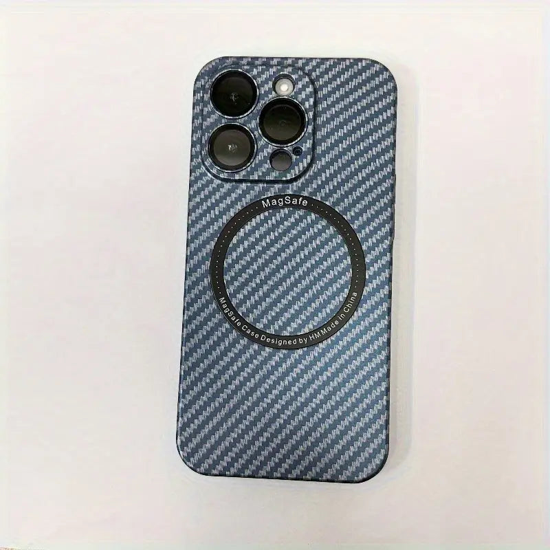 Luxury Carbon Fiber Texture Magnetic Shell – Popular Shockproof Protective Case for iPhone 12–16 all models